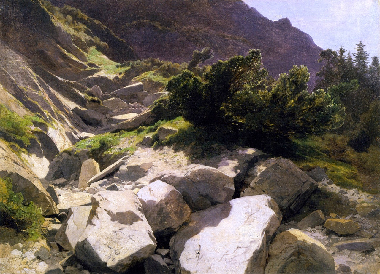 Riverbed at Rosenlaui, vintage artwork by Alexandre Calame, A3 (16x12") Poster Print