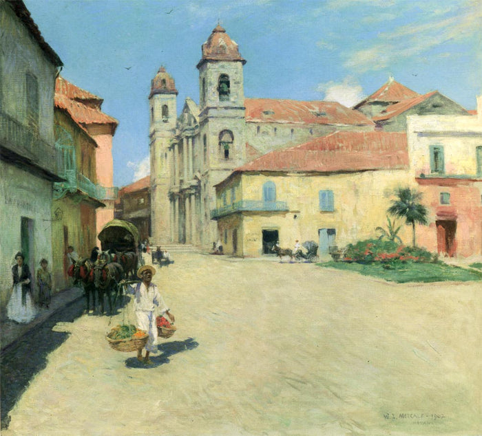 Havana Cathedral by Willard Leroy Metcalf,A3(16x12