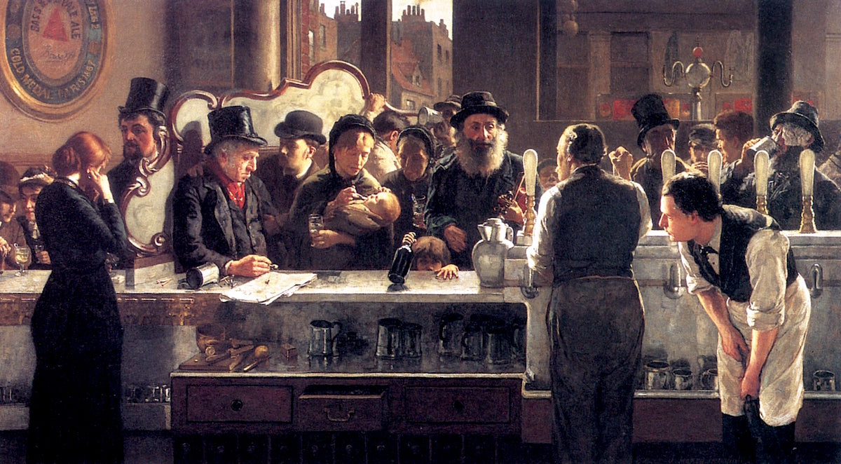 Behind the Bar, vintage artwork by John Henry Henshall, 12x8" (A4) Poster