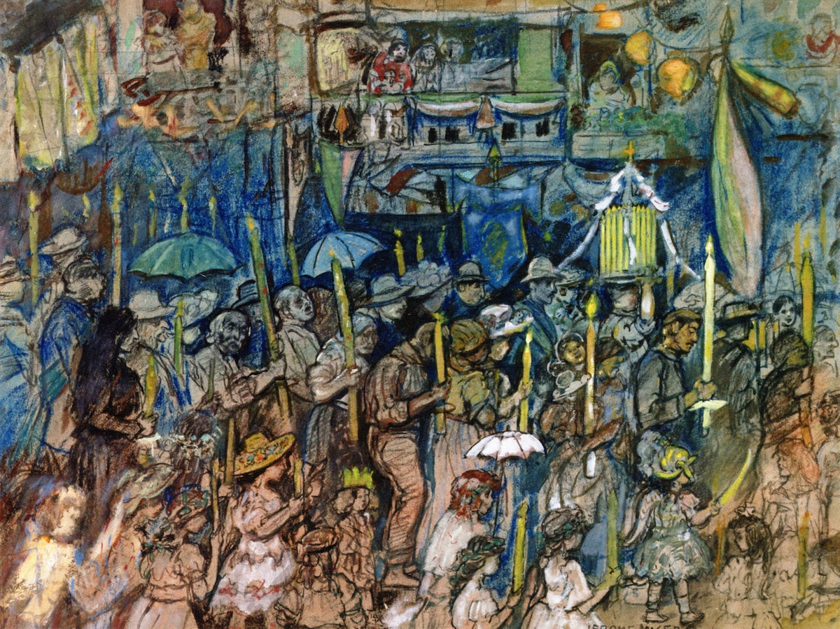 The Italian Procession by Jerome Myers,A3(16x12")Poster