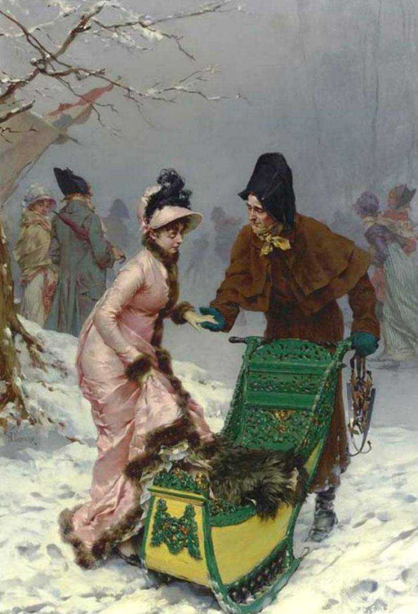 A Welcome Ride, vintage artwork by Frederik Henrdik Kaemmerer, 12x8" (A4) Poster