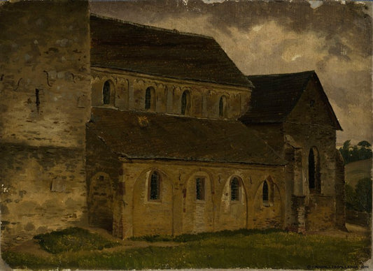Erkrath Church, study, vintage artwork by Werner Holmberg, 12x8" (A4) Poster