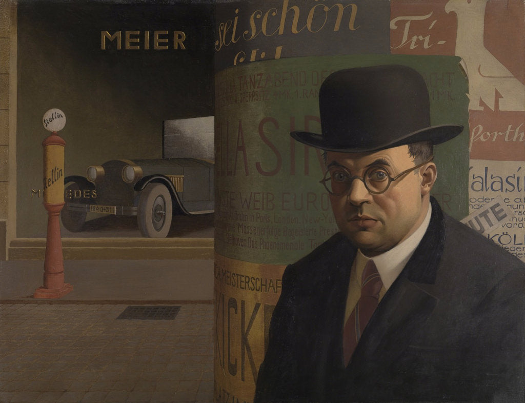 f-Portrait in Front of an Advertising Column by Georg Scholz,16x12(A3) Poster