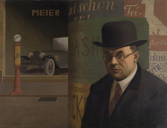 f-Portrait in Front of an Advertising Column by Georg Scholz,16x12(A3) Poster