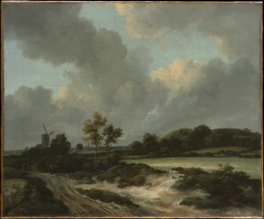 Grainfields, vintage artwork by Jacob van Ruisdael, 12x8" (A4) Poster