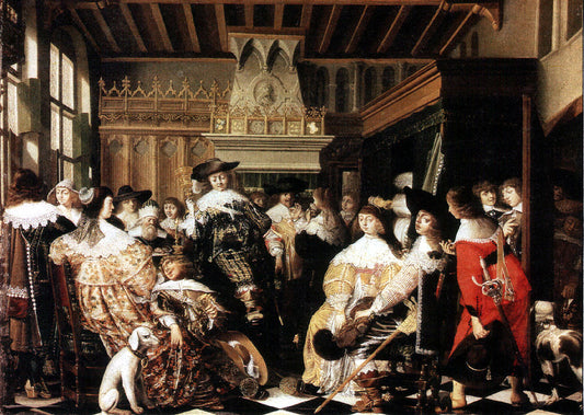 Elegant Wedding Party, vintage artwork by Wolfgang Heimbach, 12x8" (A4) Poster