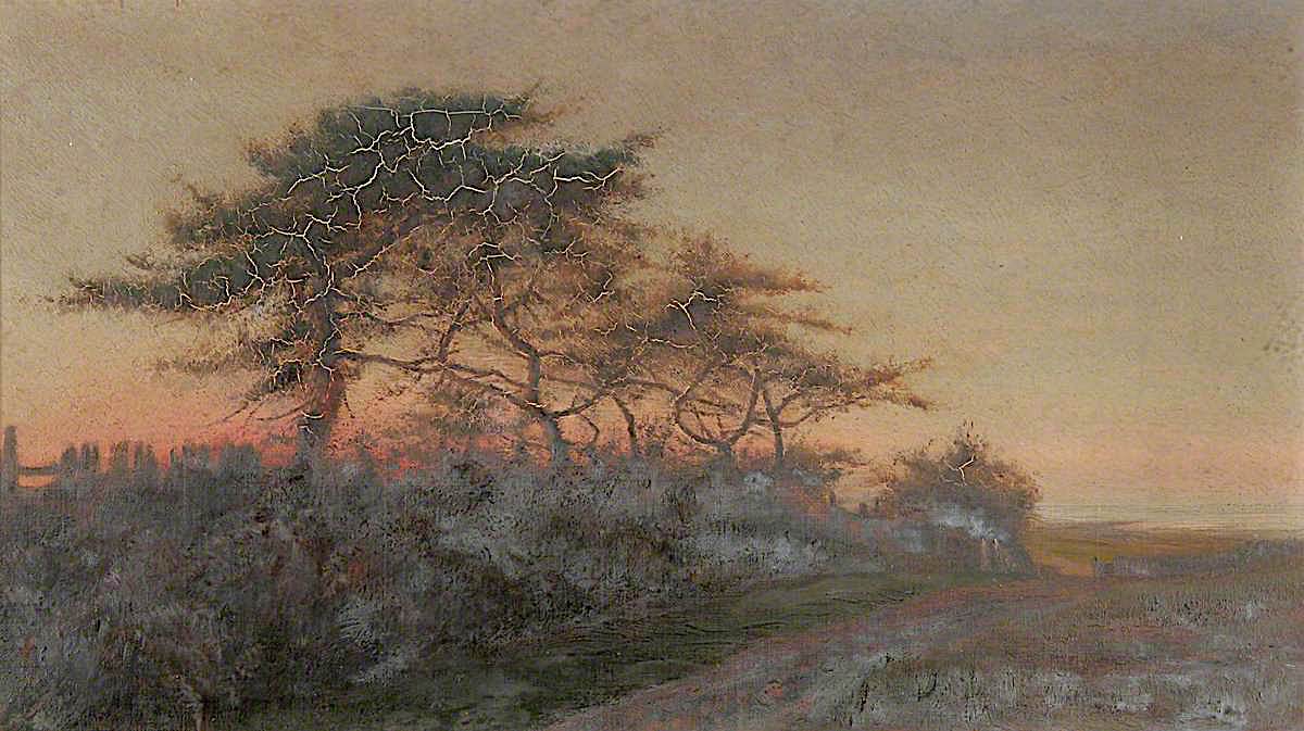 Somerleyton, Suffolk, Evening, vintage artwork by Catherine Maude Nichols, 12x8" (A4) Poster