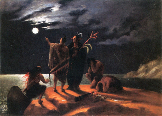 Indians Experiencing a Lunar Eclipse, vintage artwork by William Rimmer, A3 (16x12") Poster Print