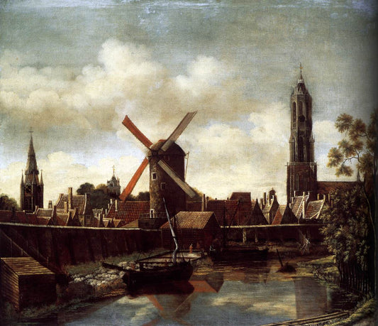 The Harbour of Delft, vintage artwork by Daniel Vosmaer, 12x8" (A4) Poster