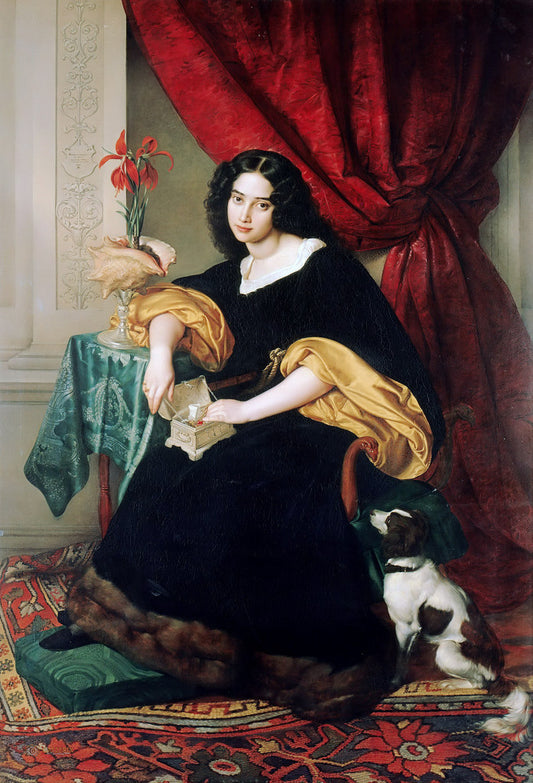 Pauline Charlotte Hübner, vintage artwork by Julius Hübner, A3 (16x12") Poster Print