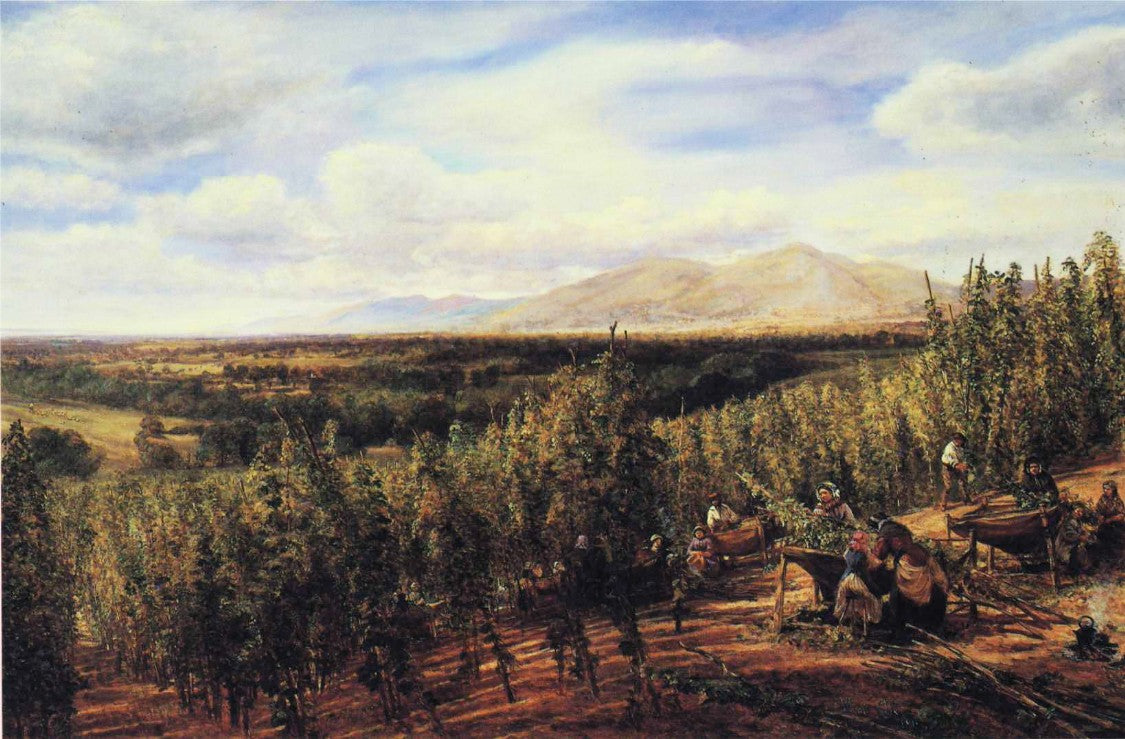 The Hop Gardens, vintage artwork by George Vicat Cole, 12x8" (A4) Poster