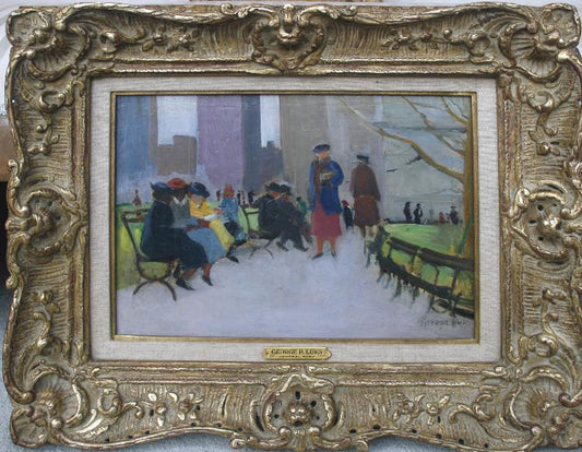 Central Park, NYC, vintage artwork by George Luks, 12x8" (A4) Poster
