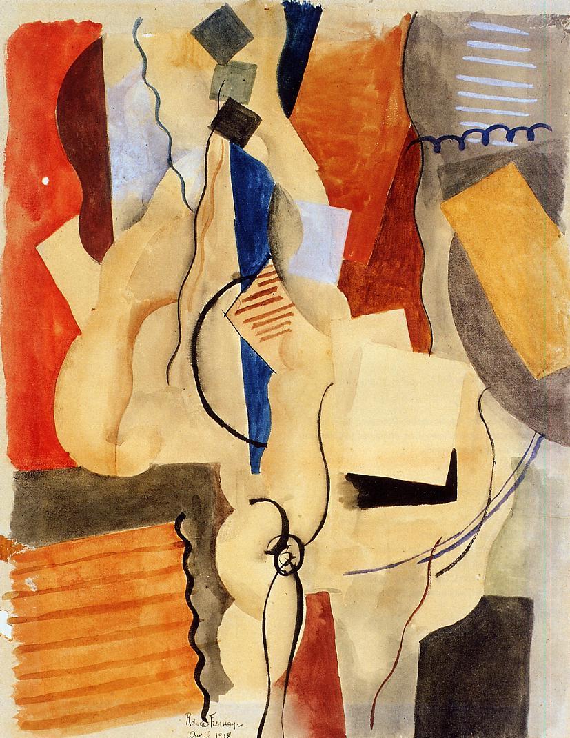 Smoking in the Shelter, vintage artwork by Roger de la Fresnaye, 12x8" (A4) Poster