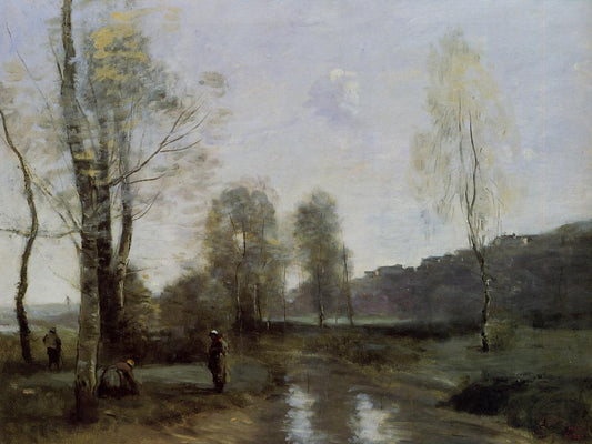 Canal in Picardie, vintage artwork by Jean-Baptiste-Camille Corot, A3 (16x12") Poster Print