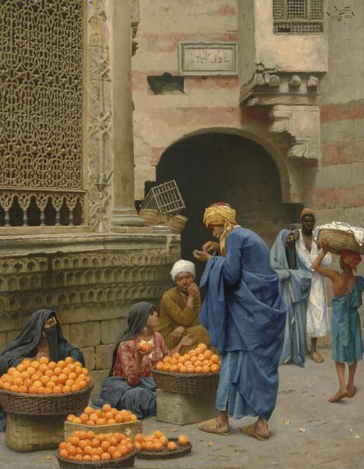 The Orange Seller, Cairo, vintage artwork by Ludwig Deutsch, 12x8" (A4) Poster