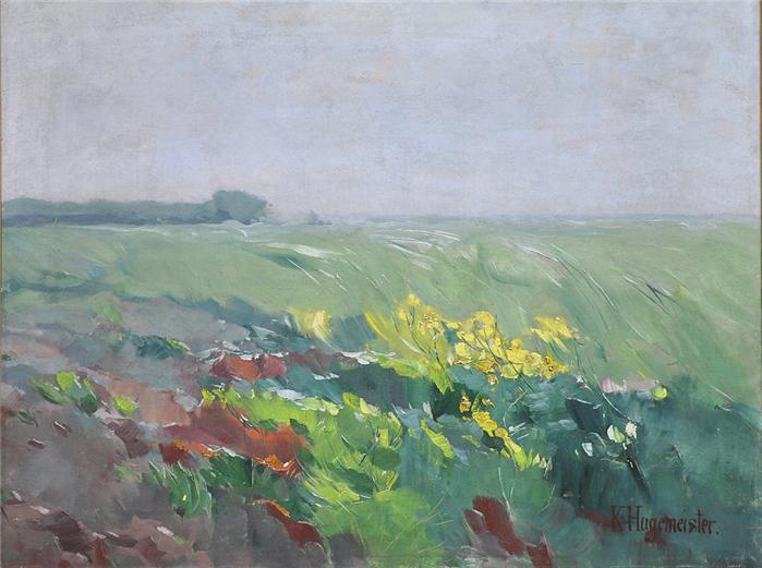 Blossoming Summer Landscape, vintage artwork by Karl Hagemeister, 12x8" (A4) Poster