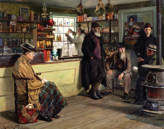 Ye Olde Time Drugge Shop, vintage artwork by Abbott Fuller Graves, 12x8" (A4) Poster