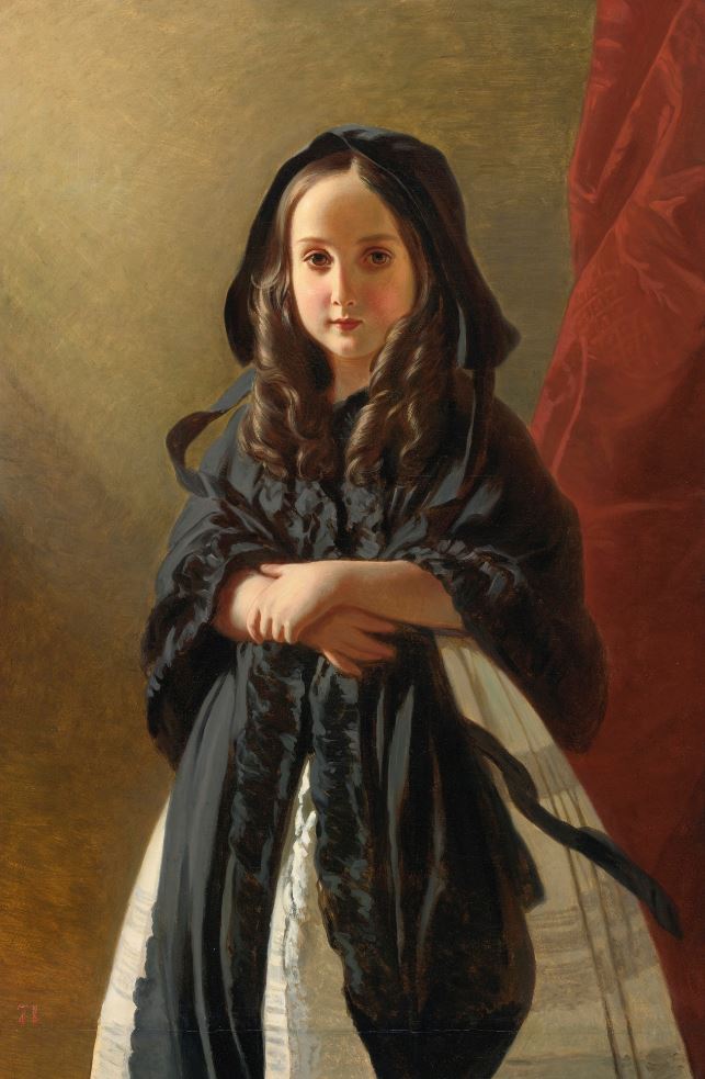 Charlotte of Belgium, Daughter of King Leopold I, vintage artwork by Franz Xavier Winterhalter, A3 (16x12") Poster Print