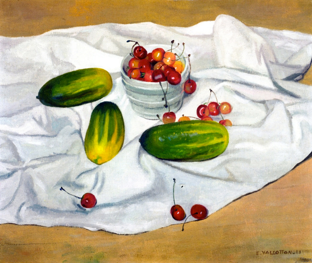 Cucumbers, vintage artwork by Felix Vallotton, 12x8" (A4) Poster