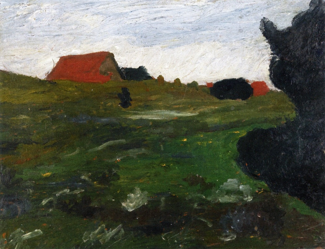 ndscape with Shrubs and Red Houses by Paula Modersohn-Becker,16x12(A3) Poster