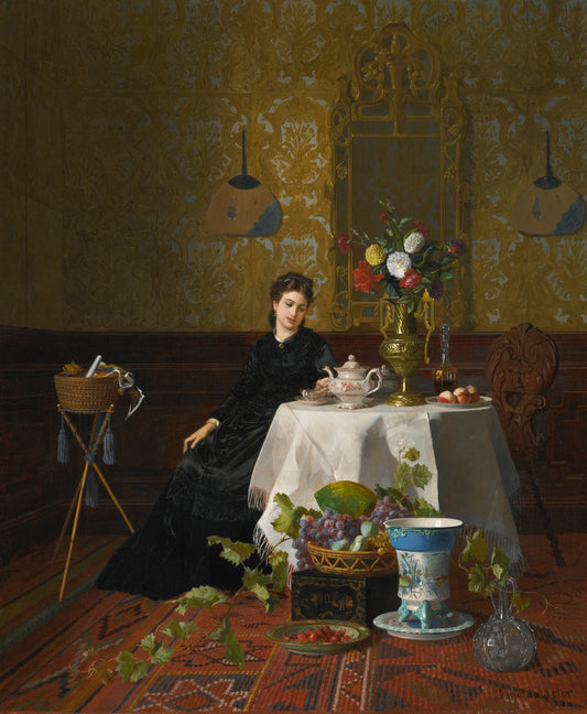 Taking Tea, vintage artwork by David de Noter, A3 (16x12") Poster Print
