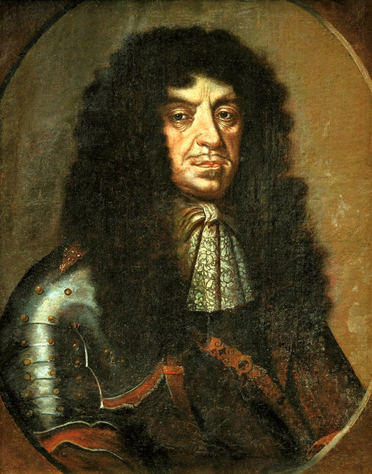 Portrait of John Casimir Vasa, vintage artwork by Peter Danckerts de Rij, 12x8" (A4) Poster