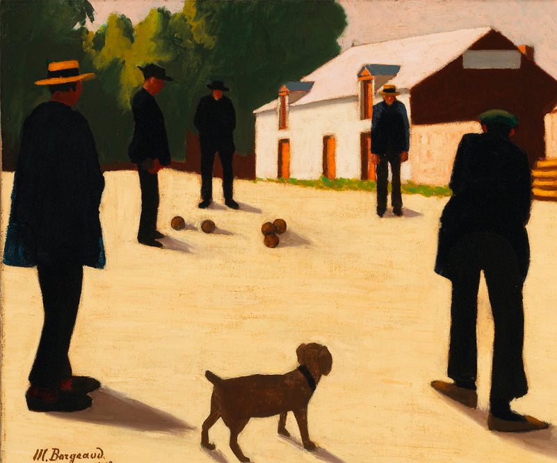 The Ball Players, vintage artwork by Marius Borgeaud, 12x8" (A4) Poster