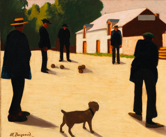 The Ball Players, vintage artwork by Marius Borgeaud, 12x8" (A4) Poster