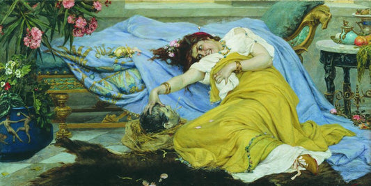 Fulvia with Cicero's Head, vintage artwork by Pavel Svedomsky, 12x8" (A4) Poster