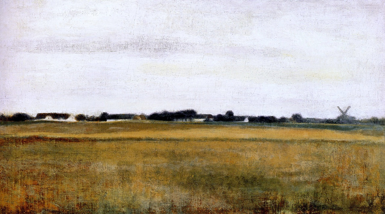 Landscape from Virum near Fredericksdal, summer, vintage artwork by Vilhelm Hammershøi, 12x8" (A4) Poster