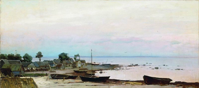 Lakhta, the Suburbs of St.Petersburg, vintage artwork by Julius Klever, 12x8" (A4) Poster