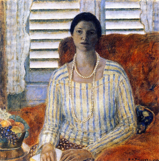 Closed Blinds, vintage artwork by Frederick Carl Frieseke, 12x8" (A4) Poster