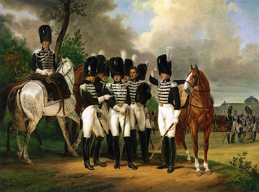 Portrait of the General Marquis de Talhouët-Roy, vintage artwork by Horace Vernet, A3 (16x12") Poster Print