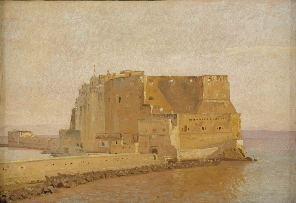 Castel dell' Ovo in Naples, vintage artwork by Christen Købke, A3 (16x12") Poster Print