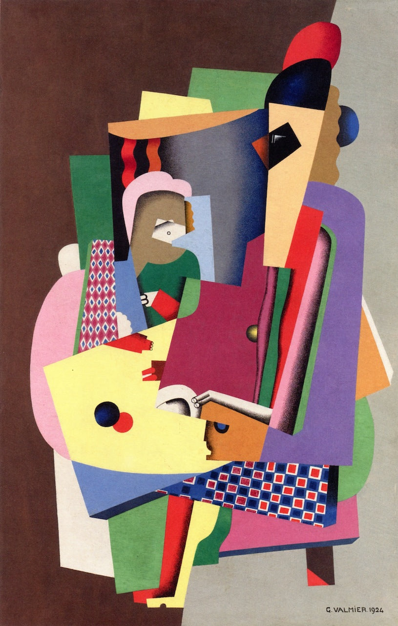 The Piano Lesson, vintage artwork by Georges Valmier, 12x8" (A4) Poster
