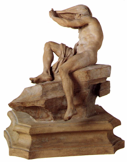 Fontana dei Quattro Fiumi (Fountain of the Four Rivers):  model for Nile, vintage artwork by Gian Lorenzo Bernini, 12x8" (A4) Poster
