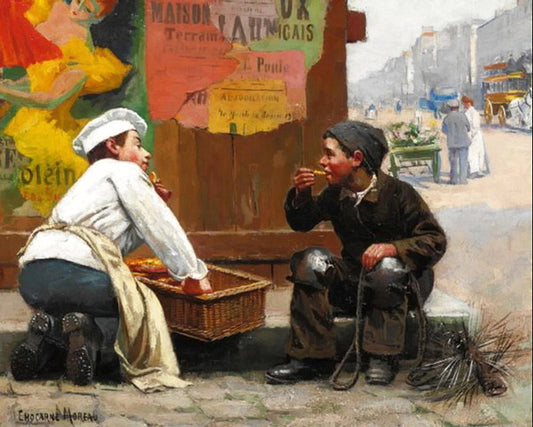 A new friend, vintage artwork by Paul-Charles Chocarne-Moreau, 12x8" (A4) Poster