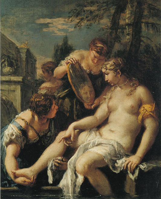 Bathsheba at Her Bath, vintage artwork by Sebastiano Ricci, 12x8" (A4) Poster
