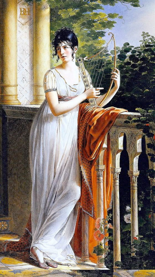 Portrait de madame d'Arjuzon, vintage artwork by Rene-Thodore Berthon, 12x8" (A4) Poster