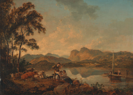 Langdale Pikes from Lowood, vintage artwork by Julius Caesar Ibbetson, 12x8" (A4) Poster