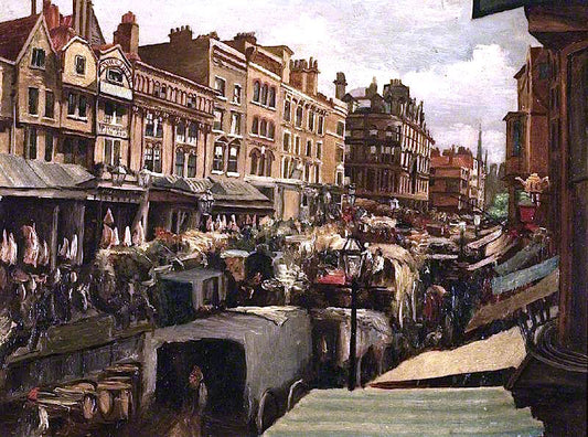 High Street, Whitechapel, vintage artwork by Edwin Edwards, A3 (16x12") Poster Print