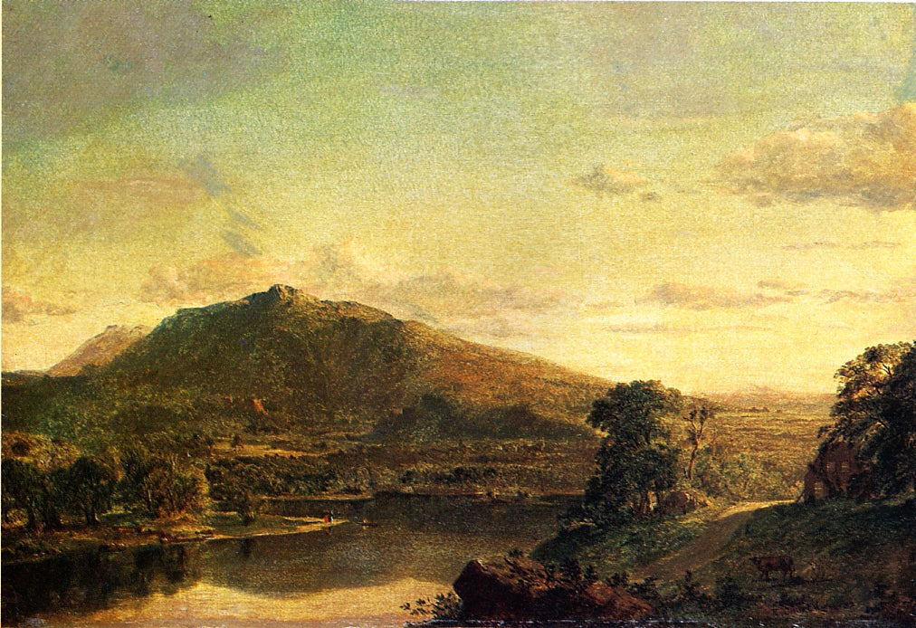 Figures in a New England Landscape, vintage artwork by Frederic Edwin Church, 12x8" (A4) Poster