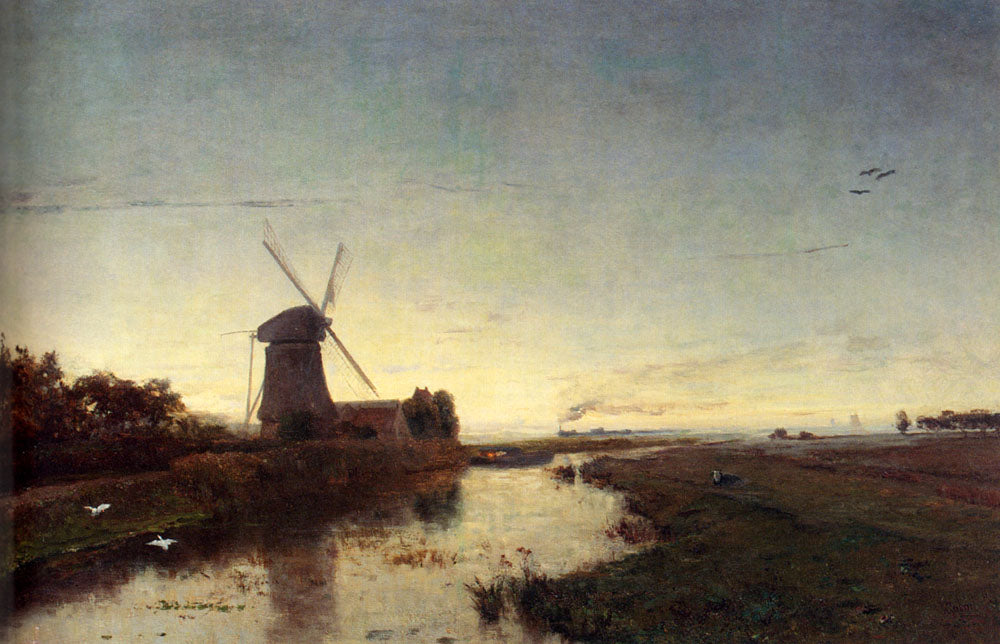 View in the Outskirts of Amsterdam, vintage artwork by Paul Joseph Constantin Gabriël, 12x8" (A4) Poster
