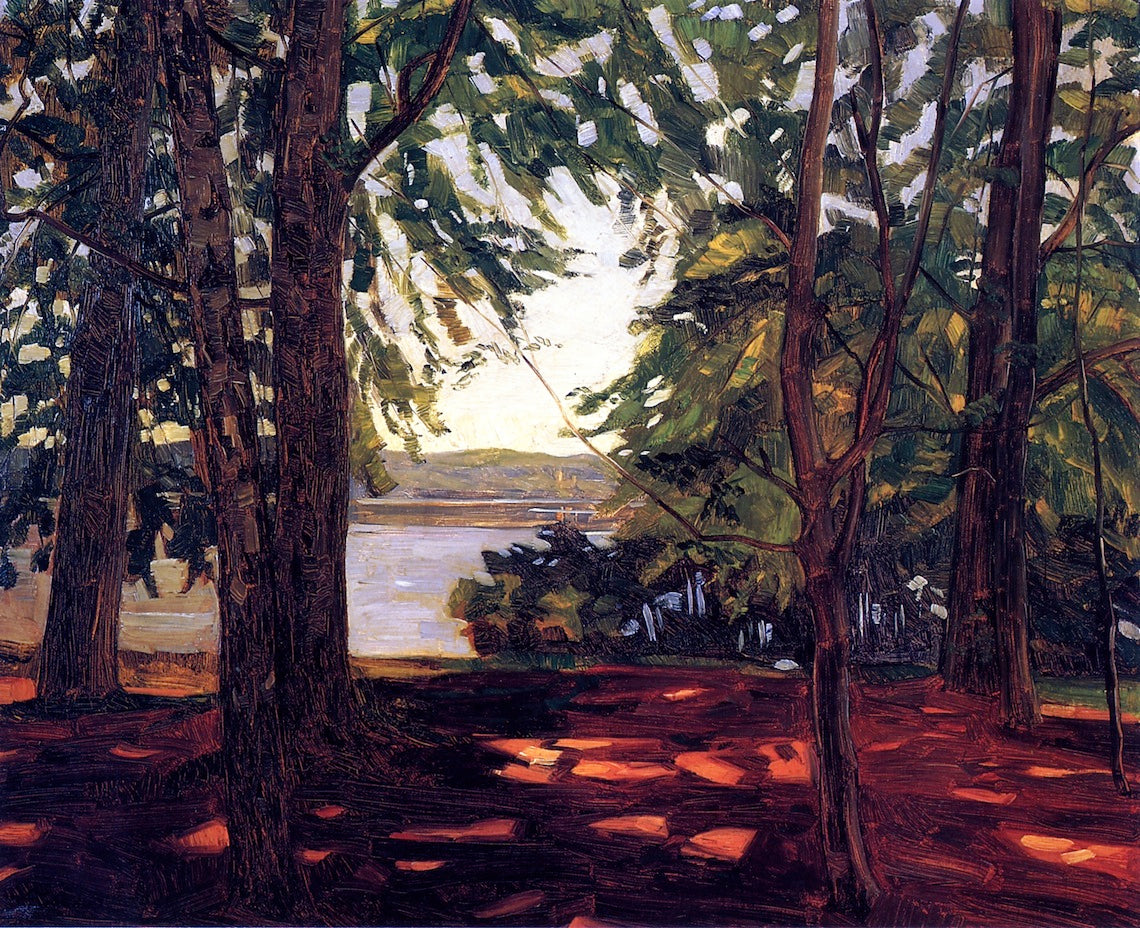Park Knorr am Starnberger See, vintage artwork by Wilhelm Trübner, 12x8" (A4) Poster