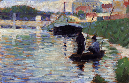 The Bridge - View of the Seine, vintage artwork by Georges Seurat, 12x8" (A4) Poster