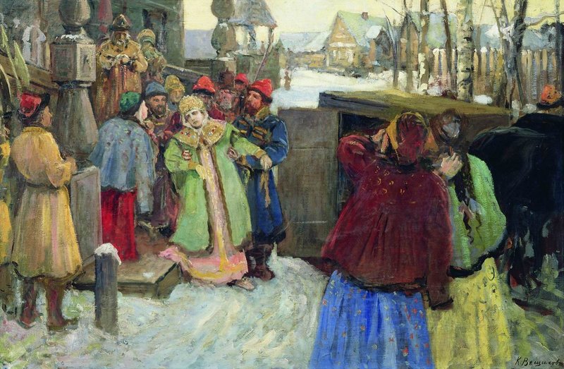 The Arrest of Princess Sofia, vintage artwork by Konstantin Westchilov, 12x8" (A4) Poster
