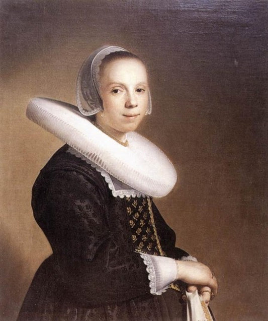 Portrait of a Bride, vintage artwork by Jan Cornelisz. Verspronck, 12x8" (A4) Poster
