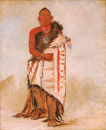 Ki-hó-go-waw-shú-shee, Brave Chief, Chief of the Tribe, vintage artwork by George Catlin, A3 (16x12") Poster Print