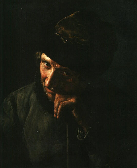 The coachman leaning on a whip handle, vintage artwork by Vasily Tropinin, 12x8" (A4) Poster