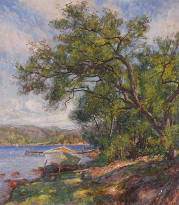 From Hankø, vintage artwork by Thorolf Holmboe, 12x8" (A4) Poster